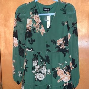 Sugar + Lips green floral maxi